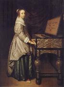 Hendrick Martensz Sorgh Girl at a virginal oil painting picture wholesale